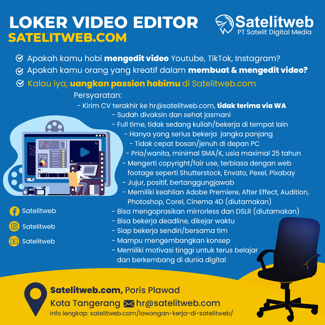 lowongan satelitweb video editor
