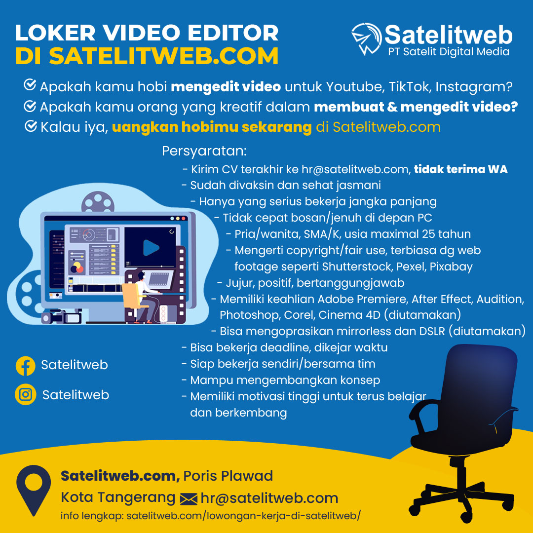lowongan video editor satelitweb